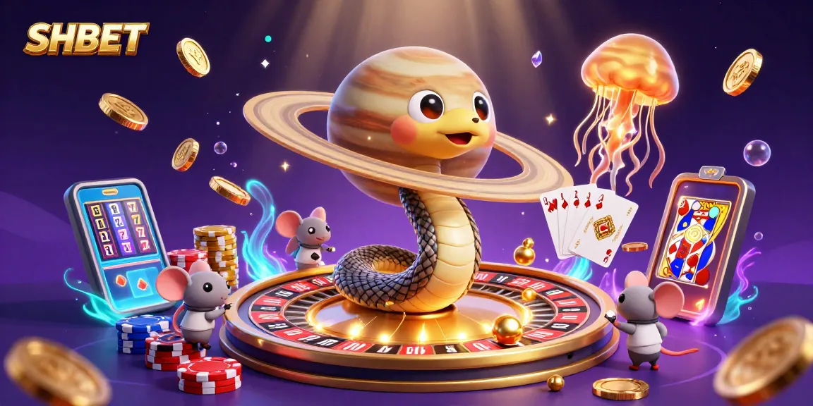 Experience thrilling betting adventures with SHBET in a cosmic casino scene full of excitement.