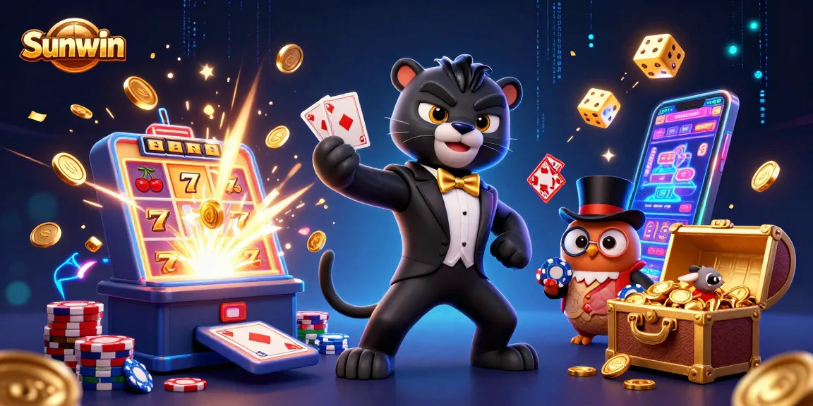 Play exciting Sunwin casino games with our stylish characters in a vibrant 3D environment.