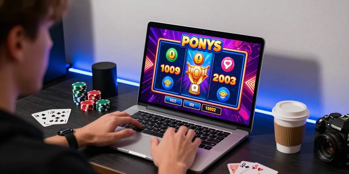 Player enjoying bonus buy slots at online casino on a vibrant gaming setup.